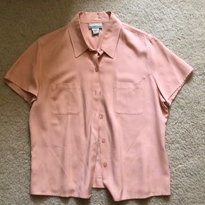 Pink button down shirt size M